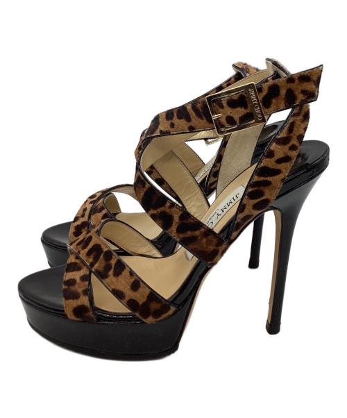 JIMMY CHOO（ジミーチュウ）JIMMY CHOO (ジミーチュウ) ウェッジソールパンプス ブラウン×ブラック サイズ:36の古着・服飾アイテム