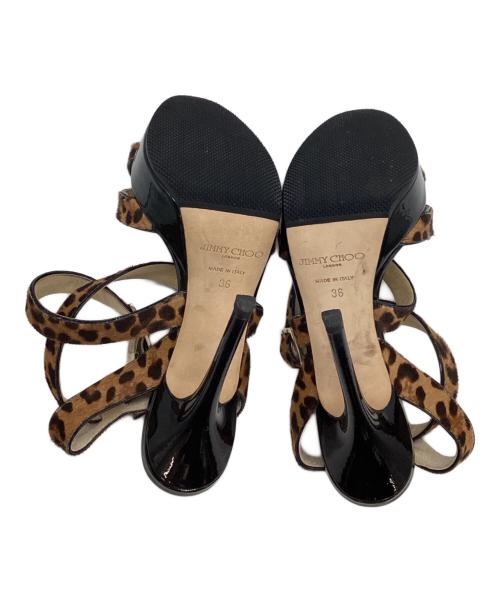 JIMMY CHOO（ジミーチュウ）JIMMY CHOO (ジミーチュウ) ウェッジソールパンプス ブラウン×ブラック サイズ:36の古着・服飾アイテム