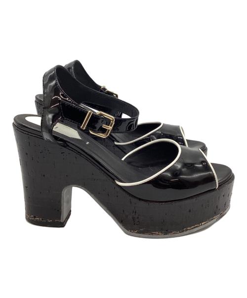 FENDI（フェンディ）FENDI (フェンディ) ウェッジソールサンダル ブラック サイズ:23.5の古着・服飾アイテム