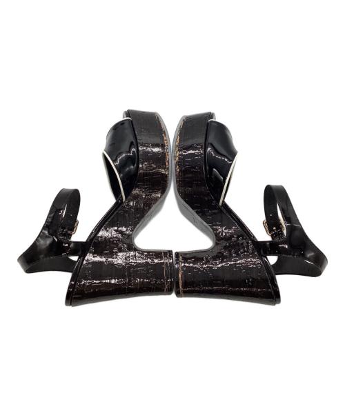 FENDI（フェンディ）FENDI (フェンディ) ウェッジソールサンダル ブラック サイズ:23.5の古着・服飾アイテム