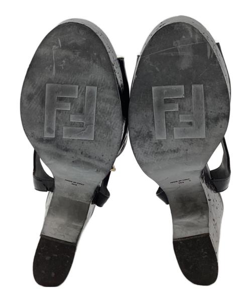 FENDI（フェンディ）FENDI (フェンディ) ウェッジソールサンダル ブラック サイズ:23.5の古着・服飾アイテム