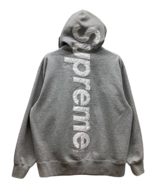SUPREME（シュプリーム）SUPREME (シュプリーム) Satin applique hooded sweatshirt グレー サイズ:Lの古着・服飾アイテム