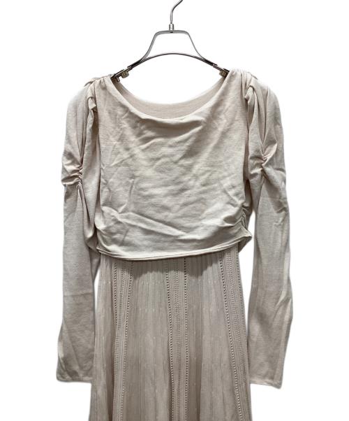 HER LIP TO（ハーリップトゥ）HER LIP TO (ハーリップトゥ) Cholet Lace Knit Dress アイボリー サイズ:Mの古着・服飾アイテム