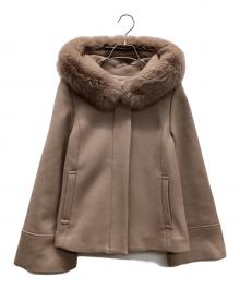 Neela（ニーラ）の古着「ウールショートフードコート」｜ピンク