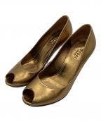 GUCCIグッチ）の古着「オープントゥーパンプス」｜ゴールド