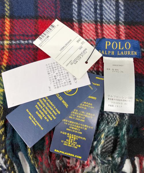 POLO RALPH LAUREN（ポロ・ラルフローレン）POLO RALPH LAUREN (ポロ・ラルフローレン) マフラー レッド×グリーン 未使用品の古着・服飾アイテム