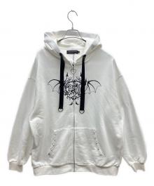 PSYCHO NATION（サイコネーション）の古着「ジップパーカー」｜ホワイト