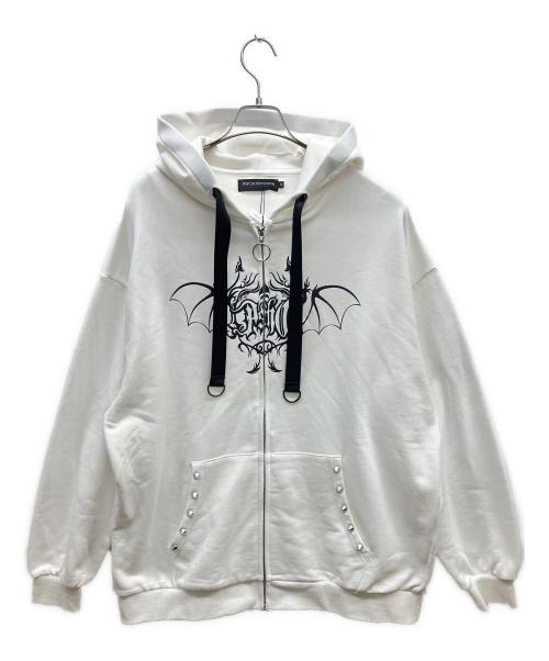 PSYCHO NATION（サイコネーション）PSYCHO NATION (サイコネーション) ジップパーカー ホワイト サイズ:L 未使用品の古着・服飾アイテム