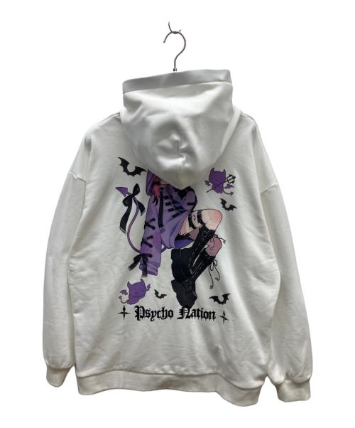 PSYCHO NATION（サイコネーション）PSYCHO NATION (サイコネーション) ジップパーカー ホワイト サイズ:L 未使用品の古着・服飾アイテム