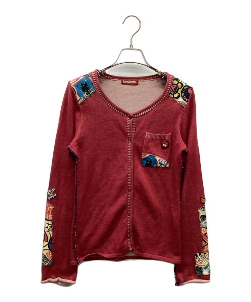 histeric（ヒステリック）histeric (ヒステリック) ワッペンカーディガン レッド サイズ:Freeの古着・服飾アイテム