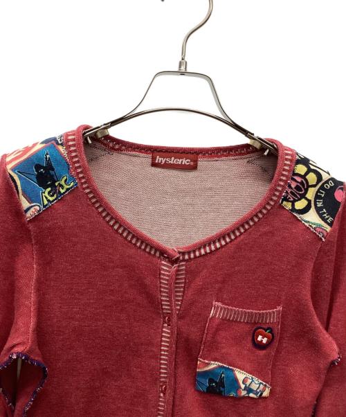 histeric（ヒステリック）histeric (ヒステリック) ワッペンカーディガン レッド サイズ:Freeの古着・服飾アイテム