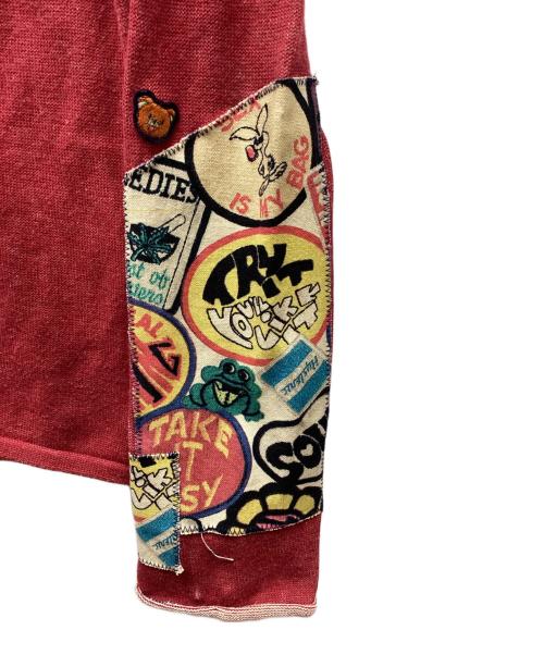 histeric（ヒステリック）histeric (ヒステリック) ワッペンカーディガン レッド サイズ:Freeの古着・服飾アイテム