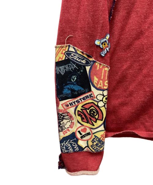 histeric（ヒステリック）histeric (ヒステリック) ワッペンカーディガン レッド サイズ:Freeの古着・服飾アイテム