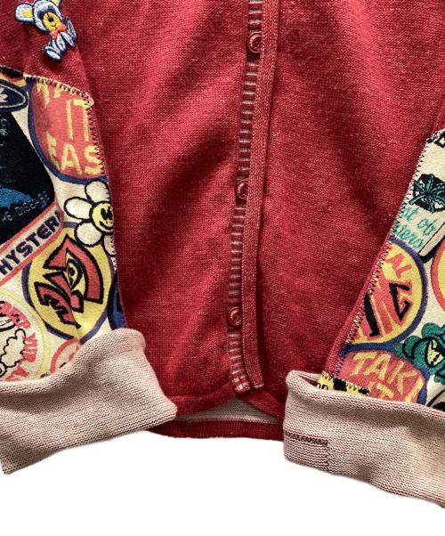 histeric（ヒステリック）histeric (ヒステリック) ワッペンカーディガン レッド サイズ:Freeの古着・服飾アイテム