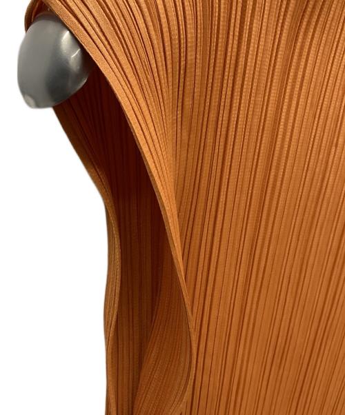 PLEATS PLEASE（プリーツプリーズ）PLEATS PLEASE (プリーツプリーズ) ボトルネックノースリーブワンピース オレンジ サイズ:Lの古着・服飾アイテム