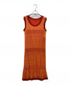 PLEATS PLEASEプリーツプリーズ）の古着「ワンピース」｜オレンジ