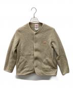 DANTONダントン）の古着「フリースノーカラージャケット」｜ベージュ