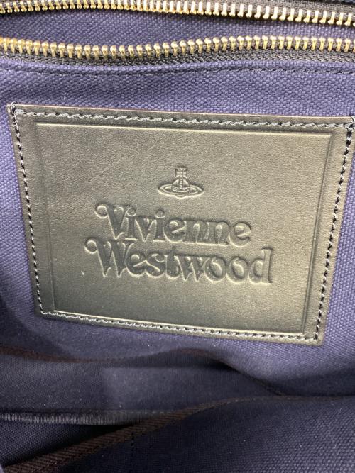 Vivienne Westwood（ヴィヴィアンウエストウッド）Vivienne Westwood (ヴィヴィアンウエストウッド) キャンバストートバッグ ネイビー×ブルーの古着・服飾アイテム