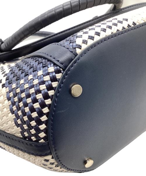 Kate Spade（ケイトスペード）Kate Spade (ケイトスペード) クルーズ オーバーサイズ ウーブン ギンガム トート ベージュ×ネイビーの古着・服飾アイテム