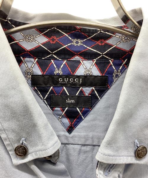 GUCCI（グッチ）GUCCI (グッチ) ボタンダウンシャツ スカイブルー サイズ:Sの古着・服飾アイテム