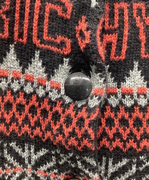 Hysteric Glamour（ヒステリックグラマー）Hysteric Glamour (ヒステリックグラマー) 柄ジャカード カーディガン レッド×ブラック サイズ:FREEの古着・服飾アイテム