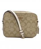COACHコーチ）の古着「ミニカメラバッグ/シグネチャー キャンバス」｜ベージュ
