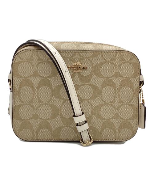 COACH（コーチ）COACH (コーチ) ミニカメラバッグ/シグネチャー キャンバス ベージュの古着・服飾アイテム