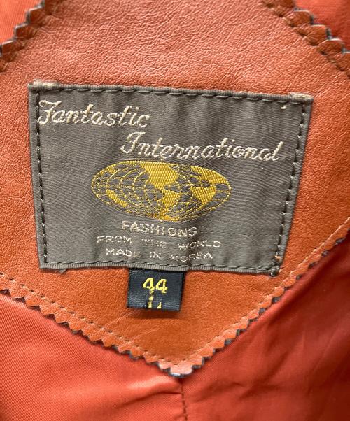 FANTASTIC INTERNATIONAL（ファンタスティック インターナショナル）FANTASTIC INTERNATIONAL (ファンタスティック インターナショナル) レザーコート ブラウン サイズ:Lの古着・服飾アイテム