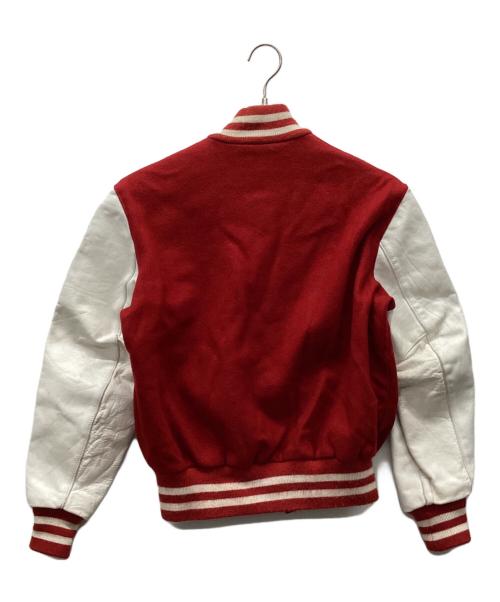 DeLong（デロング）DeLONG (デロング) スタジャン レッド×ホワイト サイズ:34の古着・服飾アイテム