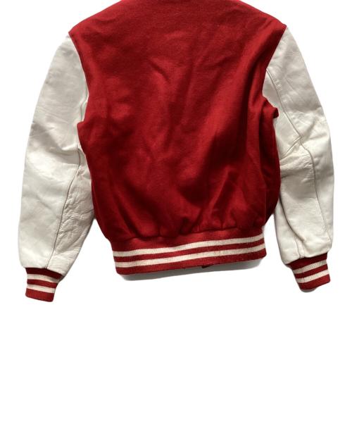 DeLong（デロング）DeLONG (デロング) スタジャン レッド×ホワイト サイズ:34の古着・服飾アイテム