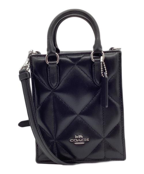 COACH（コーチ）COACH (コーチ) ノース サウスミニトート・パフィー ダイヤモンドキルティング ブラックの古着・服飾アイテム