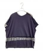 Maison Margielaメゾンマルジェラ）の古着「コットン レース切替 Tシャツ」｜ネイビー