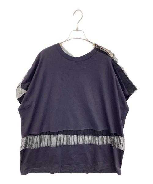 Maison Margiela（メゾンマルジェラ）Maison Margiela (メゾンマルジェラ) コットン レース切替 Tシャツ  ネイビー サイズ:Sの古着・服飾アイテム