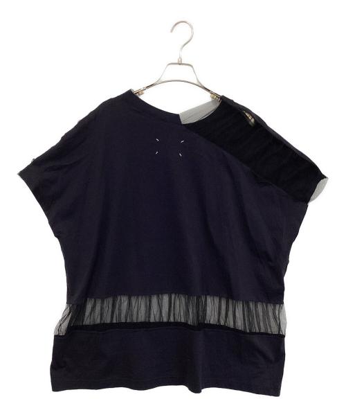 Maison Margiela（メゾンマルジェラ）Maison Margiela (メゾンマルジェラ) コットン レース切替 Tシャツ  ネイビー サイズ:Sの古着・服飾アイテム