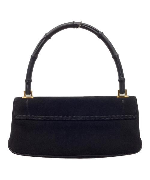 GUCCI（グッチ）GUCCI (グッチ) バンブースウェードハンドバッグ ブラックの古着・服飾アイテム