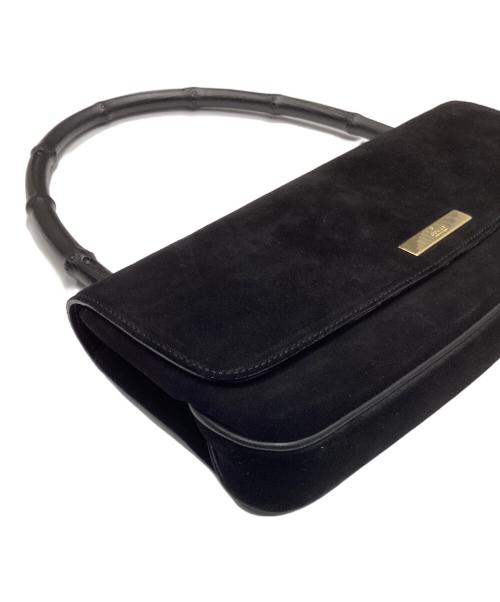 GUCCI（グッチ）GUCCI (グッチ) バンブースウェードハンドバッグ ブラックの古着・服飾アイテム