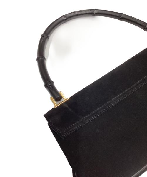 GUCCI（グッチ）GUCCI (グッチ) バンブースウェードハンドバッグ ブラックの古着・服飾アイテム