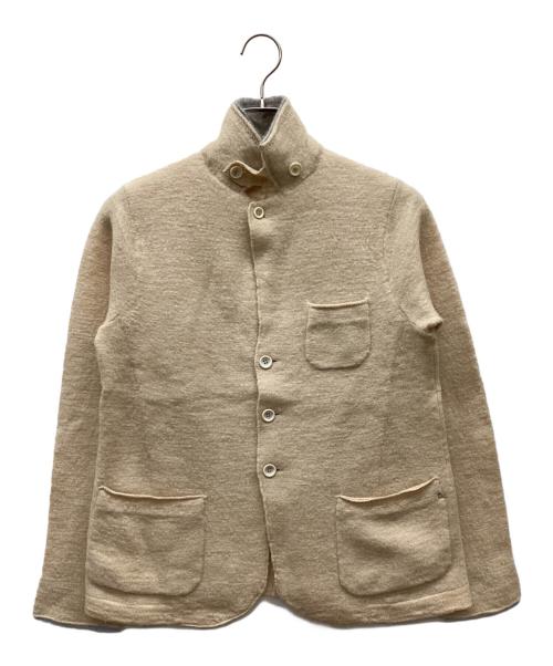 45R（フォーティファイブ・アール）45R (フォーティファイブ・アール) クレリックのニットジャケット ベージュ サイズ:Sの古着・服飾アイテム