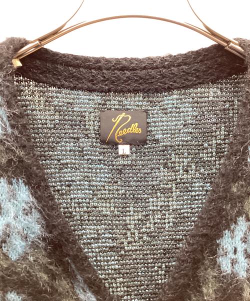 Needles（ニードルズ）Needles (ニードルズ) モヘアカーディガン ブルー×グリーン サイズ:Lの古着・服飾アイテム