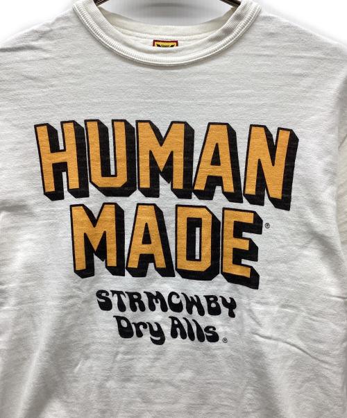 HUMAN MADE（ヒューマンメイド）HUMAN MADE (ヒューマンメイド) 半袖カットソー イエロー×ホワイト サイズ:Lの古着・服飾アイテム
