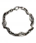 GUCCIグッチ）の古着「インターロッキングGブレスレット」｜シルバー