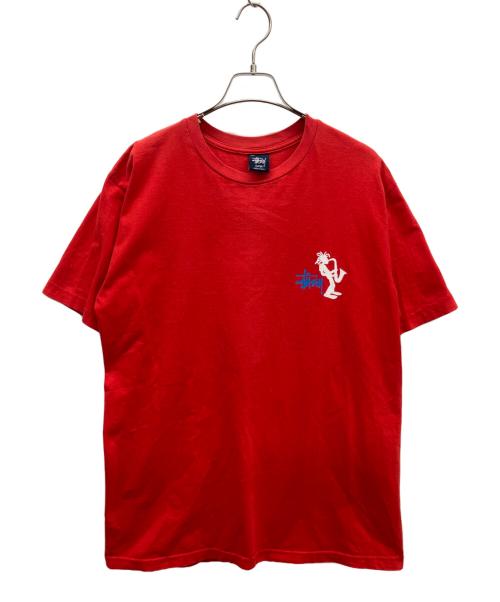 stussy（ステューシー）stussy (ステューシー) 半袖カットソー レッド サイズ:Lの古着・服飾アイテム