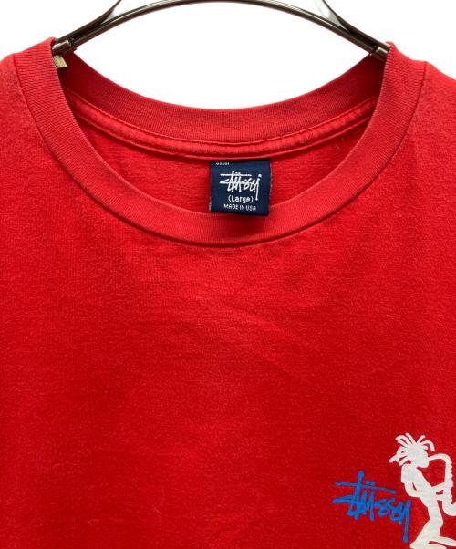 stussy（ステューシー）stussy (ステューシー) 半袖カットソー レッド サイズ:Lの古着・服飾アイテム