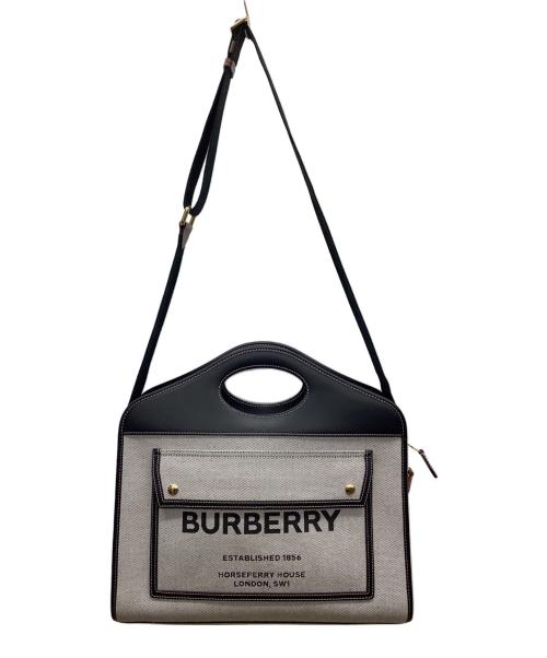 BURBERRY（バーバリー）BURBERRY (バーバリー) 2WAYバッグ グレー×ブラックの古着・服飾アイテム
