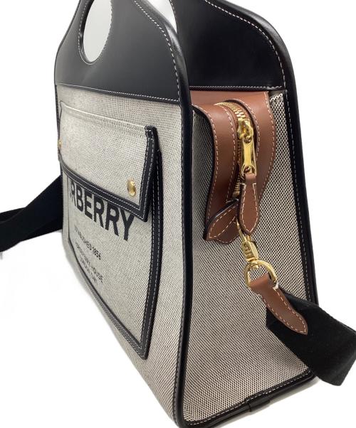 BURBERRY（バーバリー）BURBERRY (バーバリー) 2WAYバッグ グレー×ブラックの古着・服飾アイテム