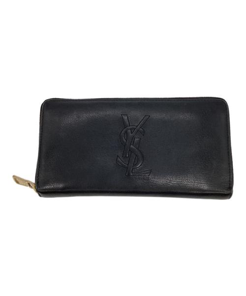 Saint Laurent Paris（サンローランパリ）Saint Laurent Paris (サンローランパリ) ラウンドファスナー長財布 ネイビーの古着・服飾アイテム