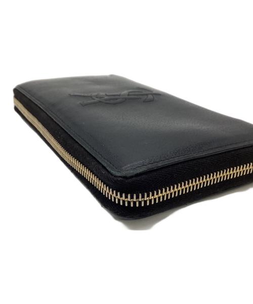 Saint Laurent Paris（サンローランパリ）Saint Laurent Paris (サンローランパリ) ラウンドファスナー長財布 ネイビーの古着・服飾アイテム