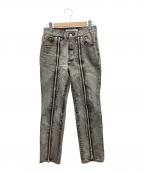 JOHN LAWRENCE SULLIVANジョン ローレンス サリバン）の古着「ブリーチデニムジップパンツ」｜グレー