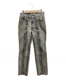 JOHN LAWRENCE SULLIVAN（ジョン ローレンス サリバン）の古着「ブリーチデニムジップパンツ」｜グレー