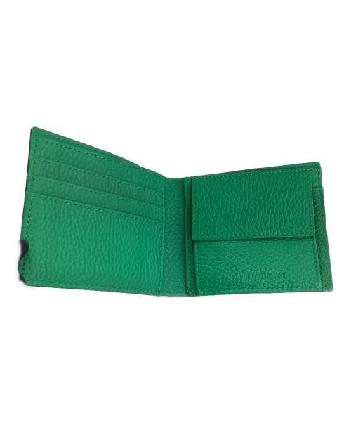 EMPORIO ARMANI（エンポリオアルマーニ）EMPORIO ARMANI (エンポリオアルマーニ) 2つ折り財布 ブラック×グリーンの古着・服飾アイテム